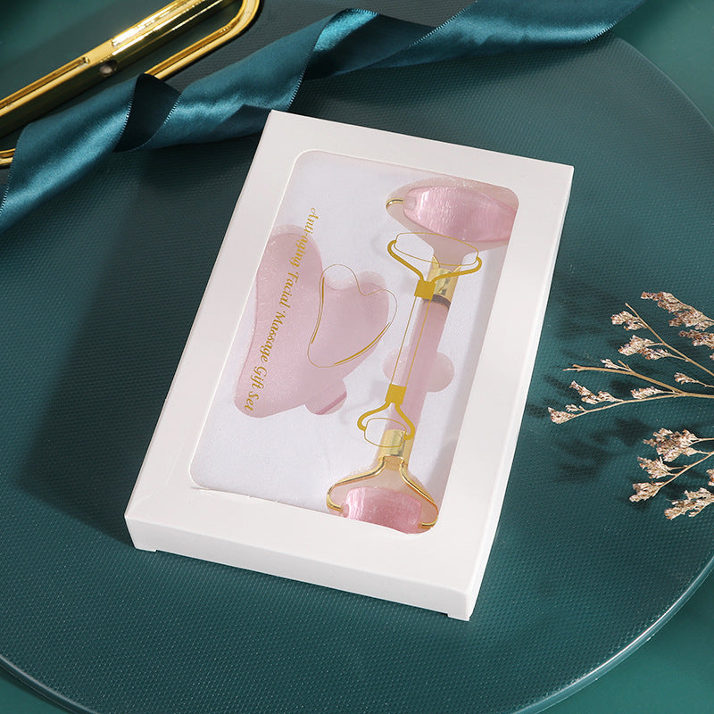 Natural Jade Roller & Gua Sha Set | Facial Massage Skincare Tool