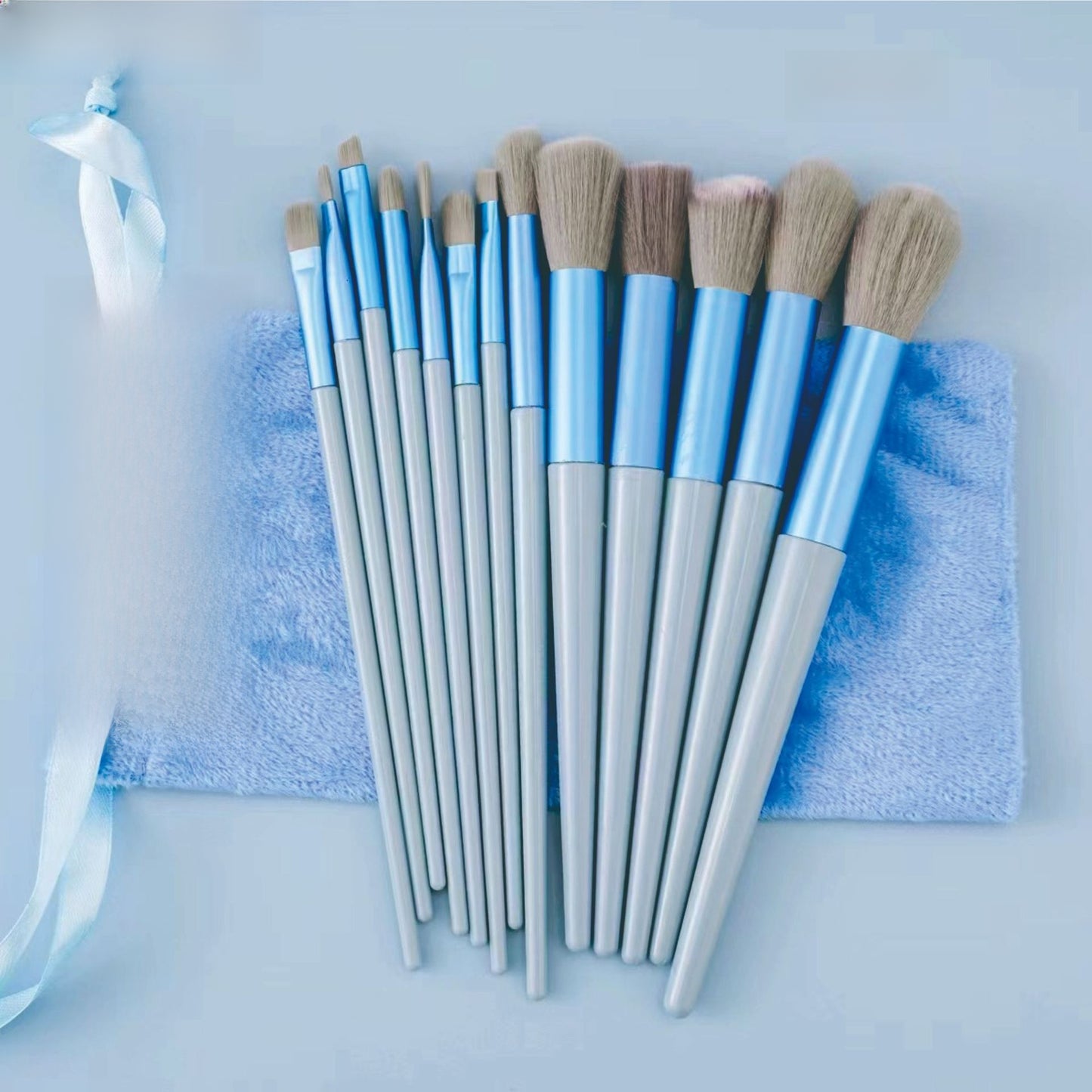 13 Piece Makeup Brush Set with Velvet Pouch | Gift Set for Women