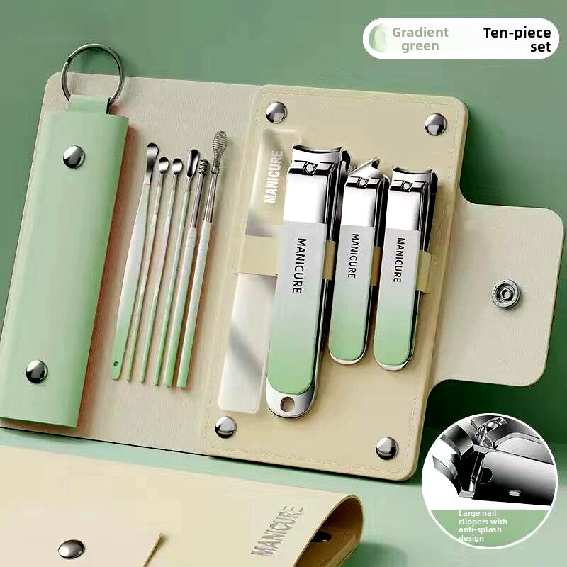 Manicure Set for Women | 10pc Stainless Steel Nail Clipper Kit