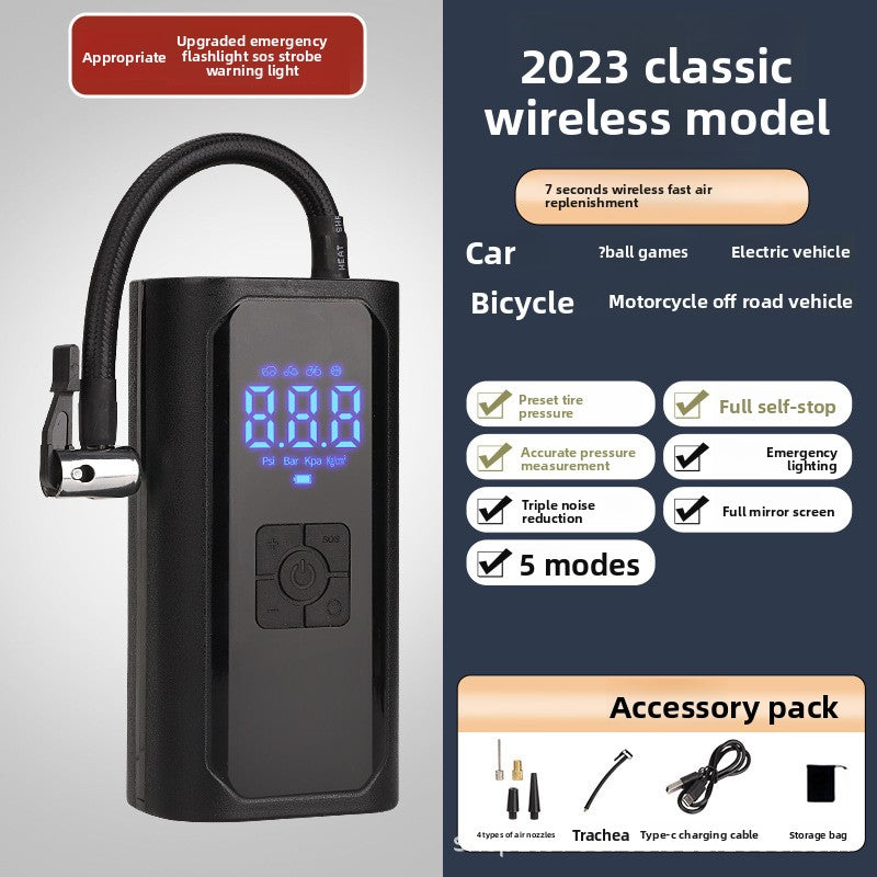 Portable Tire Inflator – Cordless Digital Air Pump for Cars & Bikes