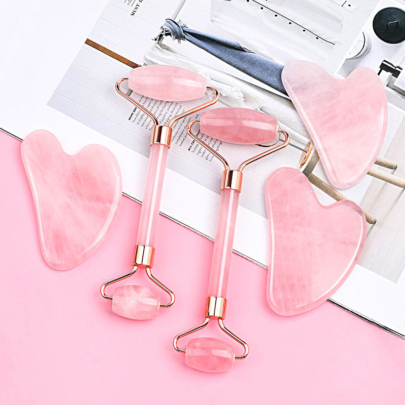 Natural Jade Roller & Gua Sha Set | Facial Massage Skincare Tool