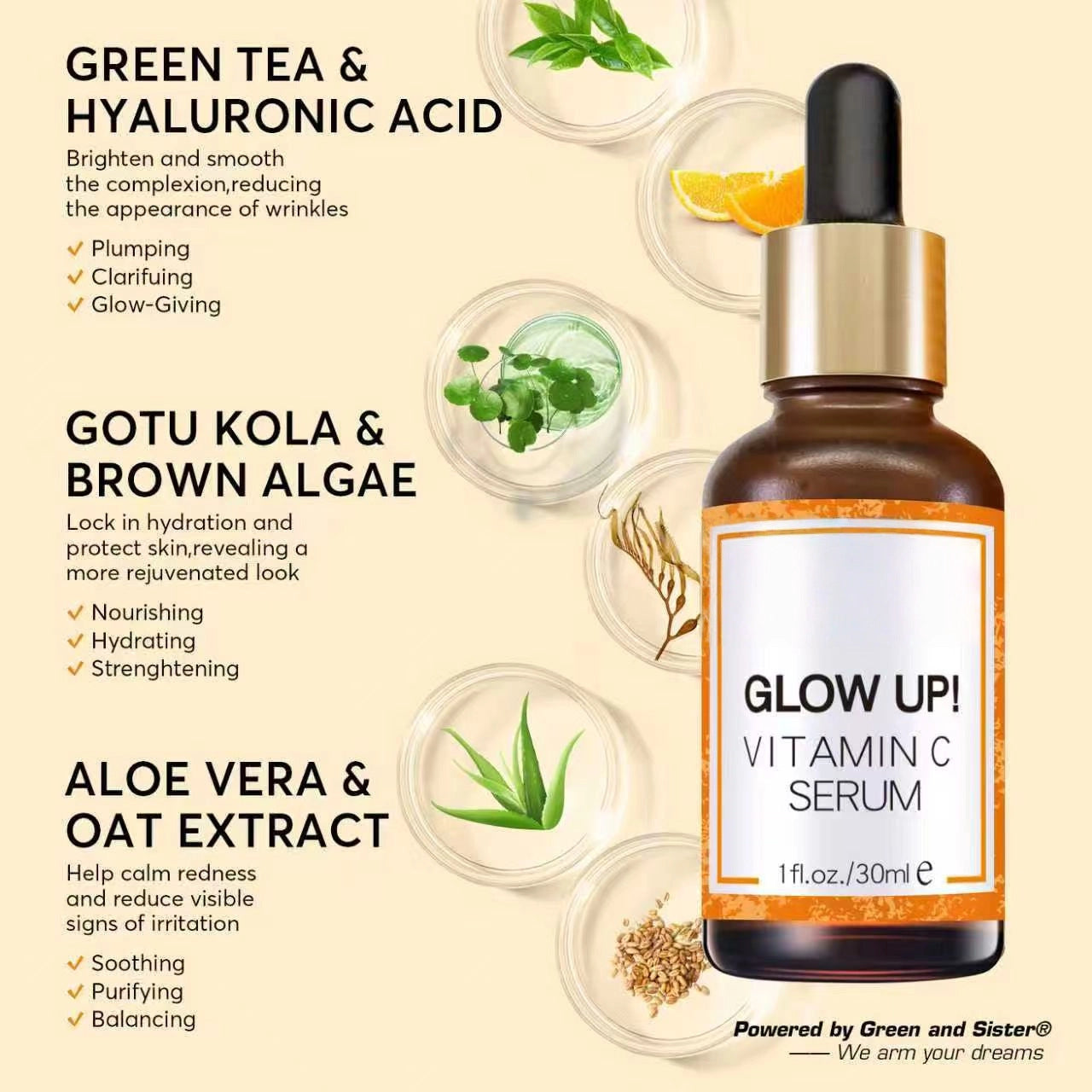 Vitamin C Brightening Serum | Hyaluronic Acid Niacinamide 30ml