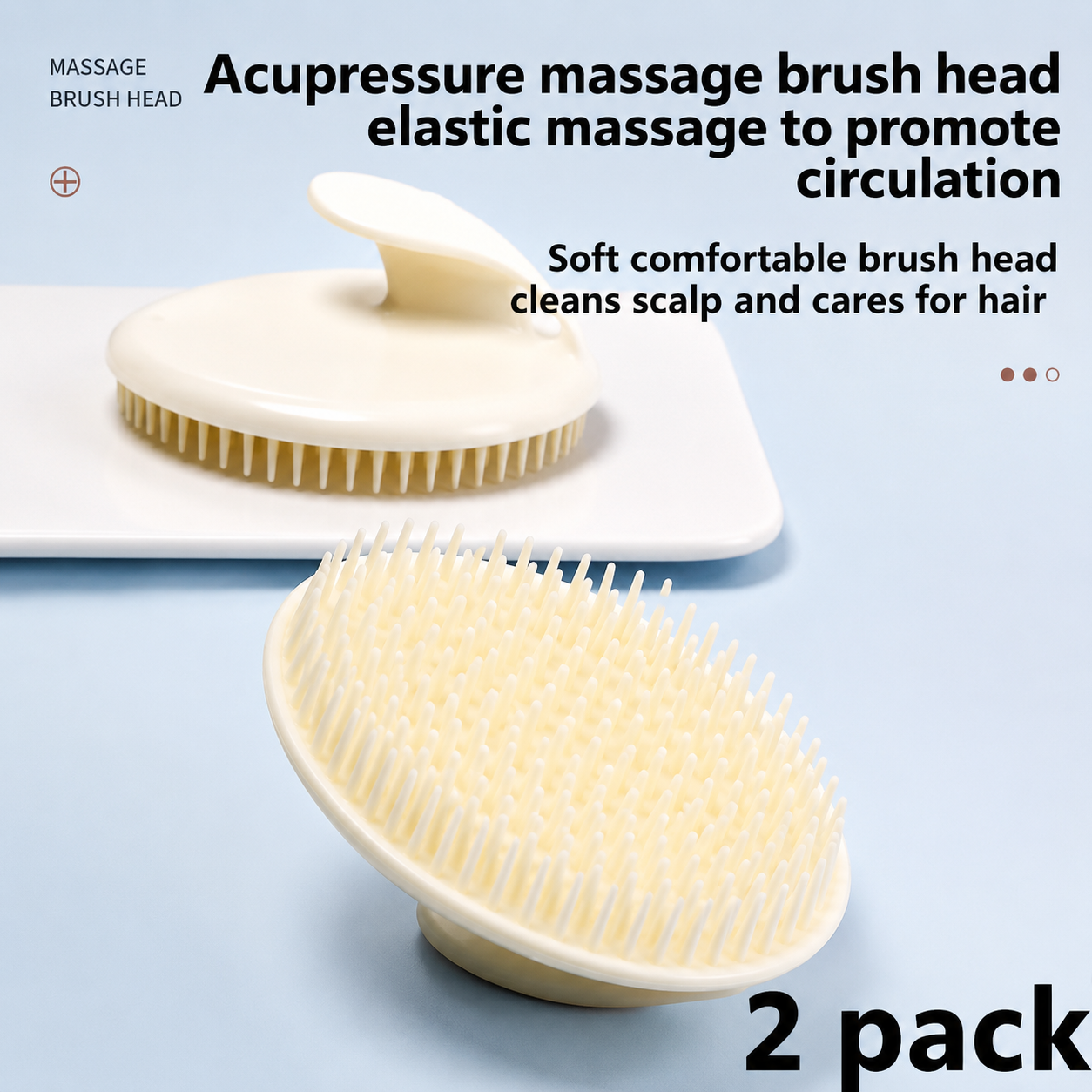 Silicone Scalp Massager Brush Set of 2 | Shampoo Hair Growth Tool