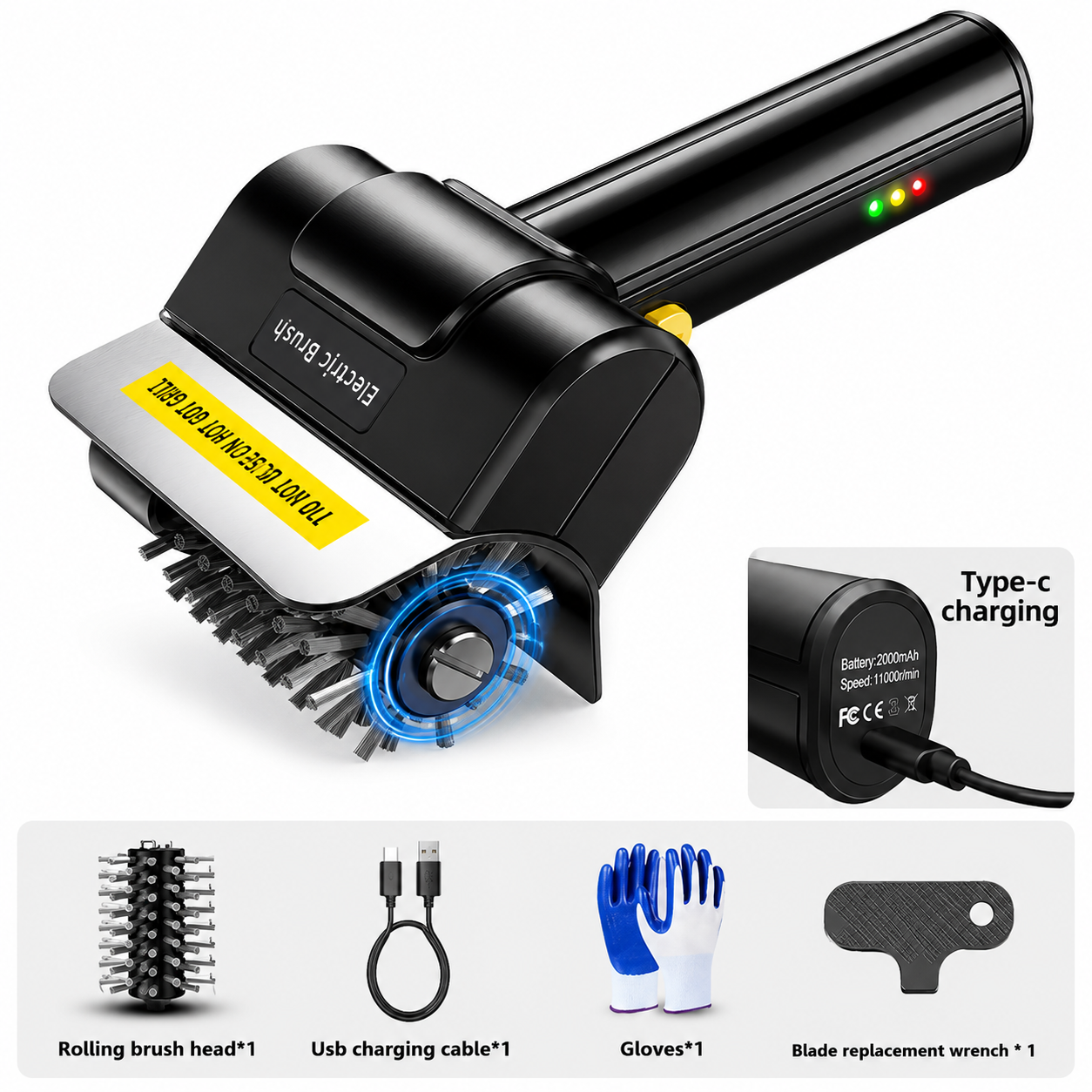 Electric BBQ Grill Cleaning Brush – Safe Bristle-Free Cleaner
