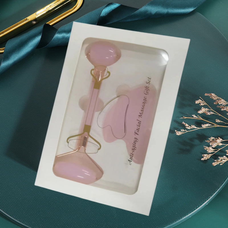 Natural Jade Roller & Gua Sha Set | Facial Massage Skincare Tool
