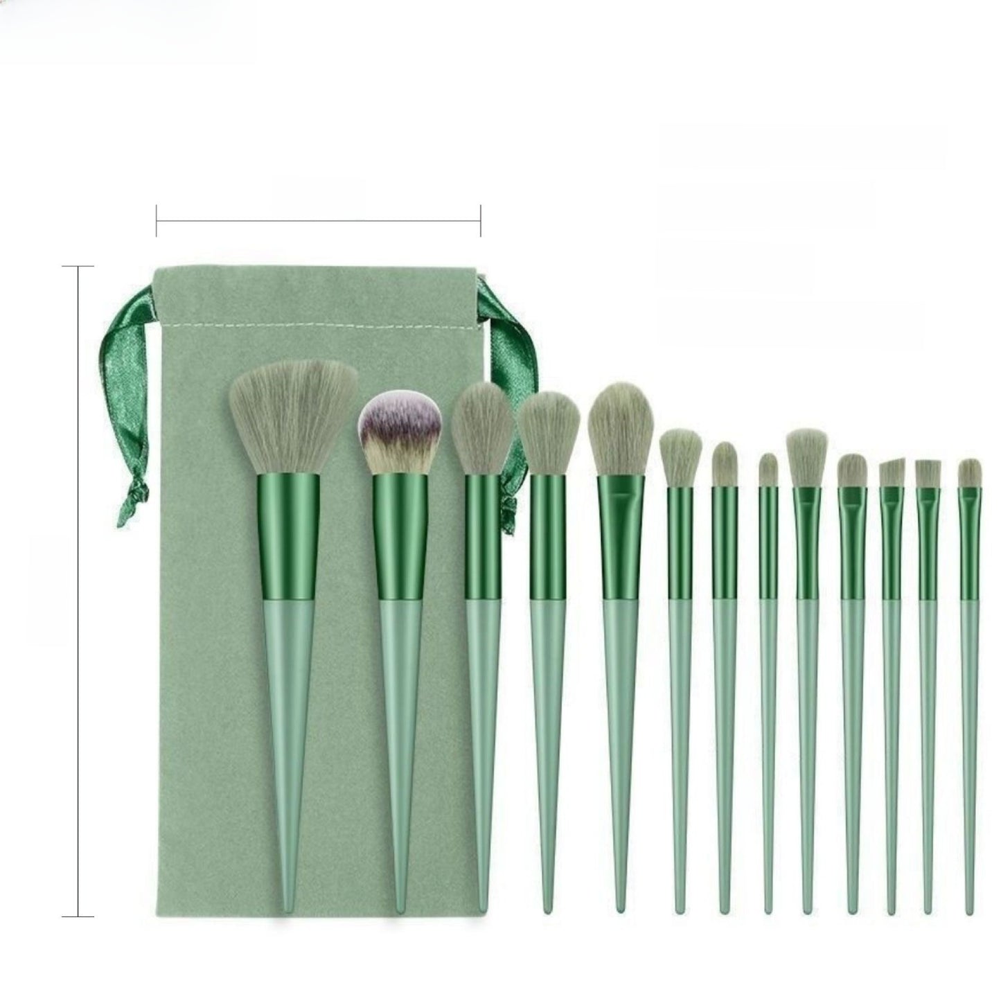13 Piece Makeup Brush Set with Velvet Pouch | Gift Set for Women