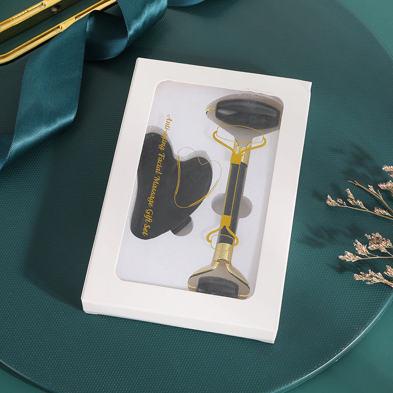 Natural Jade Roller & Gua Sha Set | Facial Massage Skincare Tool