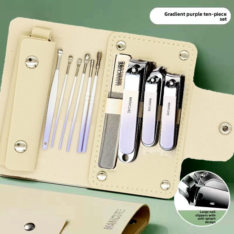 Manicure Set for Women | 10pc Stainless Steel Nail Clipper Kit