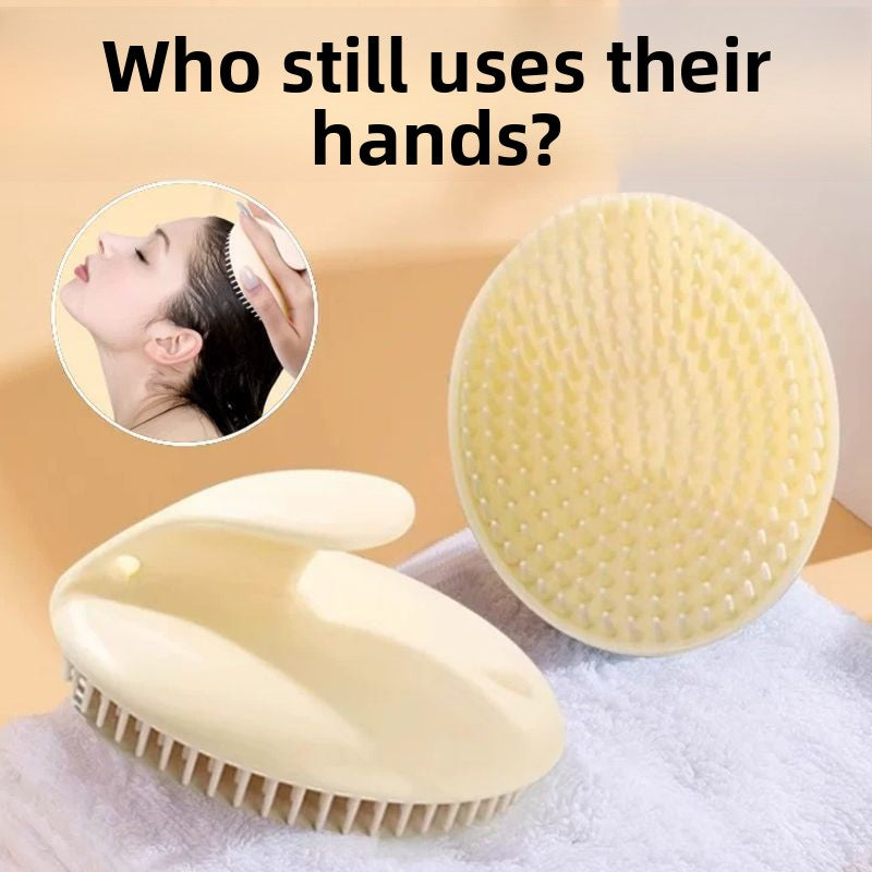 Silicone Scalp Massager Brush Set of 2 | Shampoo Hair Growth Tool