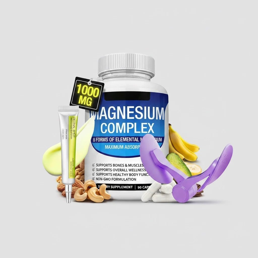 Total Woman Wellness Kit – Magnesium Glycinate, Retinol Serum & Pelvic Floor Trainer for Better Sleep, Glowing Skin & Stronger Body