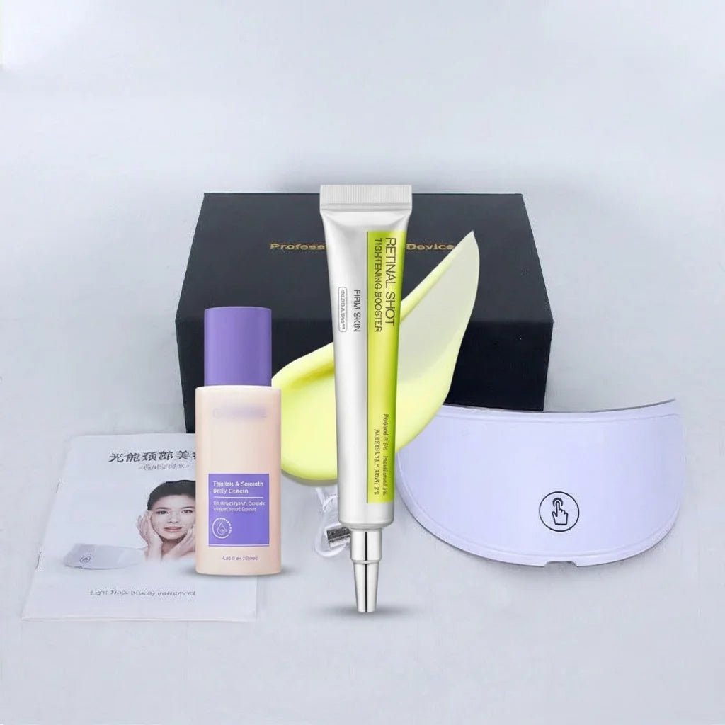 Complete Glow Up Kit – Retinol Serum, LED Face Mask & Belly Tightening Cream for Radiant Younger Looking Skin